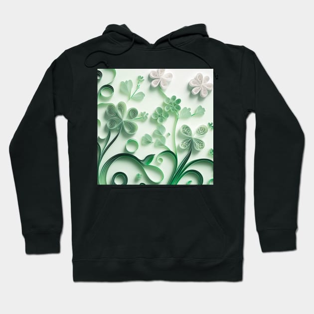 soft and ethereal design of Saint Patrick's day shamrocks Hoodie by UmagineArts